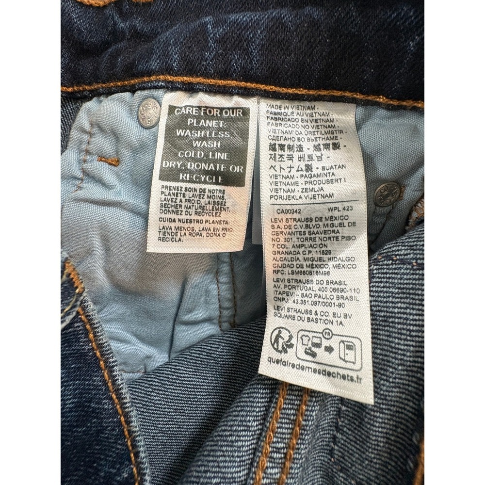 Levis 501 Curve Straight Leg Jeans Dark Wash Stretch Denim 27x30 NWT - Picture 7 of 7